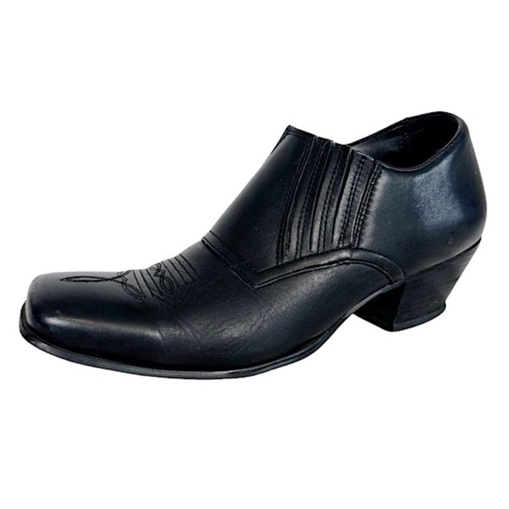 VINTAGE 90’s Y2K Durango Western Black Leather Square Toe Ankle Boot